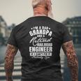 Mens Dad Grandpa And A Retired Railroad Engineer Father's Day Mens Back Print T-shirt Gifts for Old Men