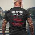 Mens Dad Man Myth Pontoon Captain Pontooning Boating Boat Mens Back Print T-shirt Gifts for Old Men