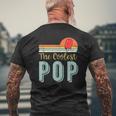 Mens Father's Day Grandfather Retro Vintage The Coolest Pop Mens Back Print T-shirt Gifts for Old Men