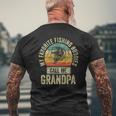 Mens My Favorite Fishing Buddies Call Me Grandpa Fisherman Mens Back Print T-shirt Gifts for Old Men