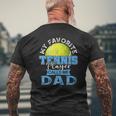 Mens My Favorite Tennis Player Calls Me Dad Usa Father's Day Mens Back Print T-shirt Gifts for Old Men