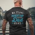 Mens My First Father's Day As A Dad First Time Daddy New Dad Mens Back Print T-shirt Gifts for Old Men