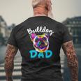 Mens French Bulldog Dad Bulldog Owner Father's Day Mens Back Print T-shirt Gifts for Old Men
