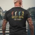Mens Best Opa By Par Father's Day Golf Mens Back Print T-shirt Gifts for Old Men