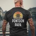 Mens Pontoon Papa Boat Owner Grandpa Dad Retro Mens Back Print T-shirt Gifts for Old Men