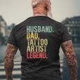 Mens Vintage Husband Dad Tattoo Artist Legend Retro Mens Back Print T-shirt Gifts for Old Men