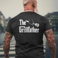 Mens The Grillfather Grill Grilling Bbq Papa Grandpa Mens Back Print T-shirt Gifts for Old Men