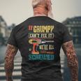 Mens If Grumpy Can’T Fix It We’Re All Screwed Grandpa Mens Back Print T-shirt Gifts for Old Men