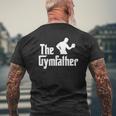 Mens The Gymfather Weight Lifting Bodybuilding Workout Gym Mens Back Print T-shirt Gifts for Old Men