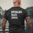 Mens Husband Dad Boss Father's Day Tee Mens Back Print T-shirt Gifts for Old Men