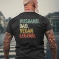 Mens Husband Dad Vegan Legend Father's Day Mens Back Print T-shirt Gifts for Old Men