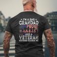 Mens I'm A Dad Grandad And A Veteran For Dad Father's Day Mens Back Print T-shirt Gifts for Old Men