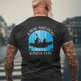 Mens Men Dad Kayak Kayaking Dog Boating Summer Clothing Graphics Mens Back Print T-shirt Gifts for Old Men