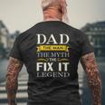 Mens Mr Fix It Dad Fathers Day Handy Man Mens Back Print T-shirt Gifts for Old Men
