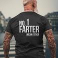 Mens Number 1 Farter I Mean Father Distressed Mens Back Print T-shirt Gifts for Old Men
