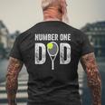 Mens Number One Daddy From Son Daughter 1 Tennis Dad Mens Back Print T-shirt Gifts for Old Men