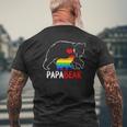 Mens Papa Bear Proud Dad Daddy Rainbow Flag Lgbt Pride Father Day Mens Back Print T-shirt Gifts for Old Men