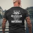 Mens Pops Partner In Crime Bad Influence For Grandpa Mens Back Print T-shirt Gifts for Old Men