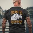 Mens Promoted To Dedushka Est 2021 Father's Day New Dedushka Mens Back Print T-shirt Gifts for Old Men