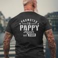 Mens Promoted To Pappy Again 2022 New Dad Soon To Be Grandpa Papa Mens Back Print T-shirt Gifts for Old Men