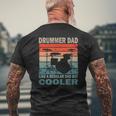 Mens Retro Vintage Drummer Dad Music Lover & Fan Father's Day Mens Back Print T-shirt Gifts for Old Men