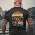 Mens Retro Vintage Poppie Man Myth Legend Outfit Father's Day Mens Back Print T-shirt Gifts for Old Men