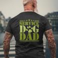 Mens Service Dog Dad For Disabled American Veterans Mens Back Print T-shirt Gifts for Old Men