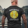 Mens Softball Dad Like A Baseball But With Bigger Balls Mens Back Print T-shirt Gifts for Old Men