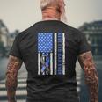 Mens T1d Dad Type 1 Diabetes American Flag Father's Day Idea Mens Back Print T-shirt Gifts for Old Men