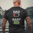 Mens Tired Dad Low Battery Baby Full Charge Mens Back Print T-shirt Gifts for Old Men