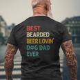 Mens Vintage Best Bearded Beer Lovin Dog Dad Mens Back Print T-shirt Gifts for Old Men