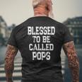 Mens Vintage Blessed To Be Called Pops For Grandpa Mens Back Print T-shirt Gifts for Old Men