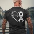 Mental Health Awareness Heart Fight The Stigma Green Ribbon Men's T-shirt Back Print Gifts for Old Men