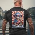 Meowica 4Th Of July Cat American Flag Cat 4Th Of July Men's T-shirt Back Print Gifts for Old Men