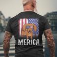 Merica Dachshund Dog Usa American Flag 4Th Of July Patriotic Men's T-shirt Back Print Gifts for Old Men