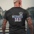 Mermaid Dad Cool Merdad New Mer Dad Brother Daughter Mens Back Print T-shirt Gifts for Old Men