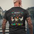 Merry Christmas Chicken Christmas Lights Ugly Sweater Mens Back Print T-shirt Gifts for Old Men