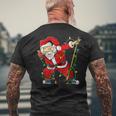 Merry Christmas Ice Hockey Dabbing Santa Claus Hockey Player Mens Back Print T-shirt Gifts for Old Men
