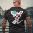 Mexican Sugar Skull Chihuahua Men's T-shirt Back Print Gifts for Old Men
