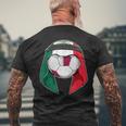 Mexico Flag Keffiyeh Soccer Ball Fan Jersey Men's T-shirt Back Print Gifts for Old Men