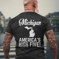 Michigan America's High Five Men's T-shirt Back Print Gifts for Old Men