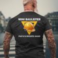 Mini Bauleiter Papa's Rechte Hand Kinder Bauleiter Outfit T-Shirt mit Rückendruck Geschenke für alte Männer