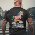 Mir Egal Ich Bin Ein Unicorn Fun T-Shirt mit Rückendruck Geschenke für alte Männer