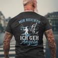 Mir Reichts Ich Geh Angeln Fischer Angler Angel T-Shirt mit Rückendruck Geschenke für alte Männer