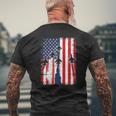 Missing Man Military Formation Patriotic Flag Mens Back Print T-shirt Gifts for Old Men