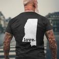 Mississippi Love Hometown State Pride Men's T-shirt Back Print Gifts for Old Men
