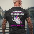 Was Mit Menschen Machen Unicorn Saying T-Shirt mit Rückendruck Geschenke für alte Männer