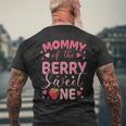 Mommy Of The Berry Sweet One Strawberry First Birthday Men's T-shirt Back Print Gifts for Old Men