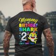 Mommy Of Birthday Shark 2Nd Matching Oufit Party For Family Men's T-shirt Back Print Gifts for Old Men