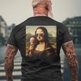 Mona Lisa Eiscreme T-Shirt mit Rückendruck Geschenke für alte Männer